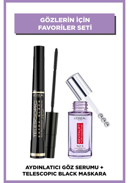 Revitalift Filler Aydınlatıcı Göz Serumu 20ML & Telescopic Carbon Black Maskara