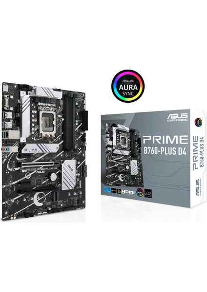 Prıme B760-Plus D4 Intel B760 Lga1700 DDR4 5066 Dp Hdmı Vga 3X M2 Usb3.2 Aura Rgb 2.5Gbit Lan Atx (Prıme B760-Plus D4) Anakart