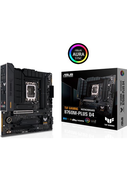 Tuf Gamıng B760M-Plus D4 Intel B760 Lga1700 DDR4 5333 Dp Hdmı 2X M2 Usb3.2 2.5Gbit Lan Matx (Tuf Gamıng B760M-Plus D4) Anakart