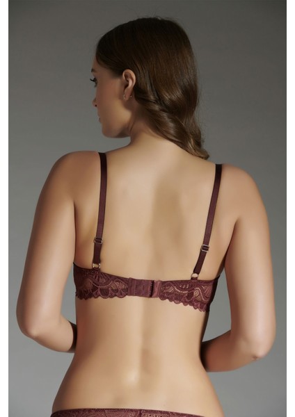 Destekli Push Up Sütyen C13023 Bordo