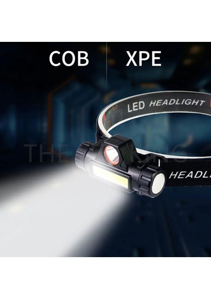 Kafa Lambası Cob + Xpe LED Şarjlı Dahili Pil Mıknatıslı 2 Modlu