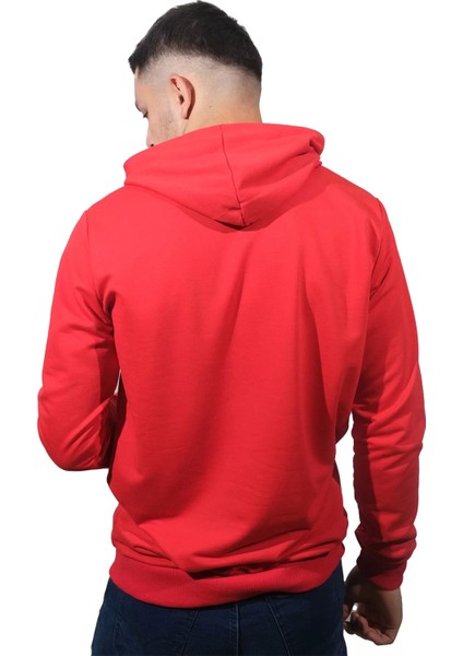 Erkek Power Kırmızı Kapüşonlu Sweatshirt -204