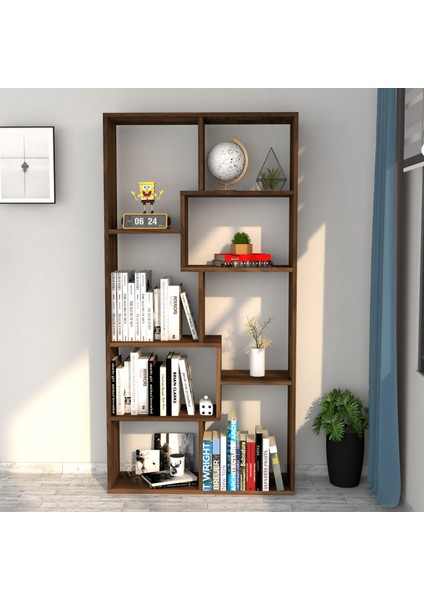 Zebra Dekoratif Kitaplık Ceviz