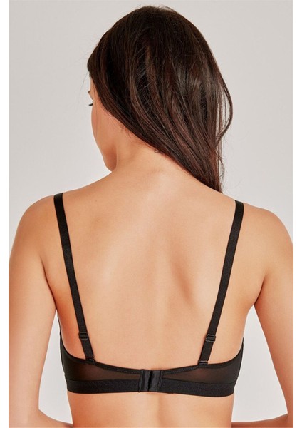 4636 Kadın Siyah Balensiz Süngerli Tüllü Sütyen fiyatları