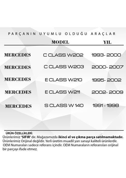 Alpha Auto Part Mercedes C Sınıf (W202-W203) Için Sunroof Perde Izgarası- Bej