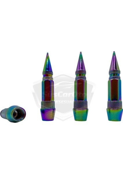 Sivri Sibop Kapağı Mermi Sibop Kapağı Araba Motosiklet Bisiklet Metal Bukalemun Renkli 4 Lü Set fiyatları