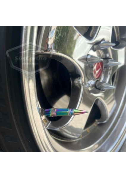 Sivri Sibop Kapağı Mermi Sibop Kapağı Araba Motosiklet Bisiklet Metal Bukalemun Renkli 4 Lü Set fırsatları