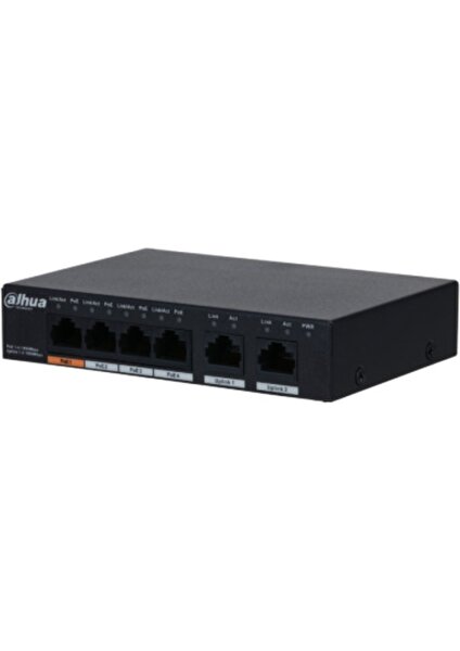 PFS3006-4GT-60-V2, 6 Port, Gigabit, 4 Port Poe, 60W, Yönetilemez, Masaüstü Switch