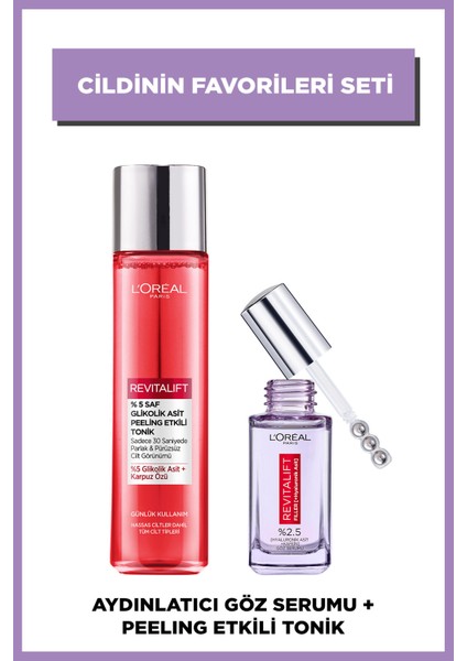 Revitalift %5 Saf Glikolik Asit Peeling Etkili Tonik & Revitalift Filler Göz Serumu
