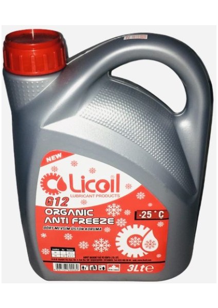 Organik G12 Kırmızı Antifriz 3 Lt (-25 Derece)