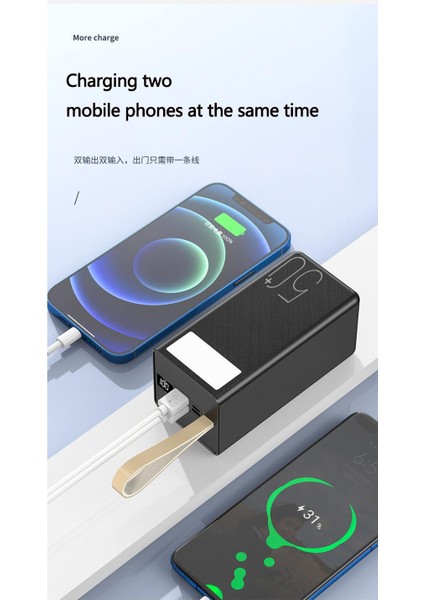 Gn-39 22.5W 50000 Mah Pd Qualcomm Quick Charge 3.0 Powerbank LED Işıklı