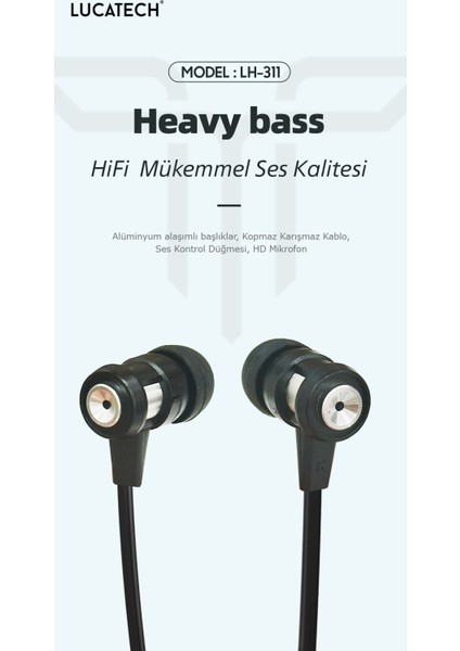 Samsung Xiaomi Oppo Huawei Uyumlu Kablolu Kulakiçi Süperbass Kulaklık 3.5 mm Jack