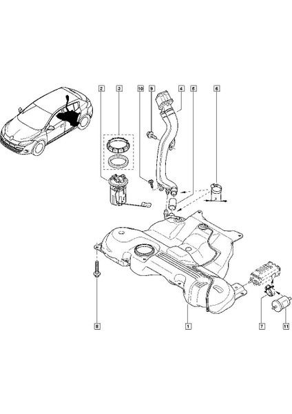 Benzin Filtre Kelepçesi Renault Megane 2