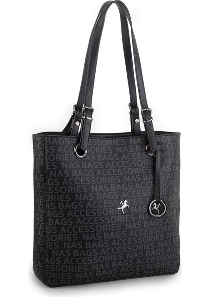 Nas BAG-1272 Yazılı Kadın Omuz Çantası Çapraz Çanta