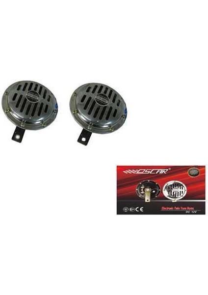 Süpertone çiftli korna 12volt Hella Tip krom