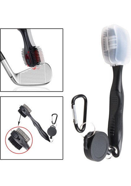 Golf Club Fırça Groove Carabiner Dış Mekan Egzersiz Temizlik Aracı ile Siyah (Yurt Dışından) fiyatları