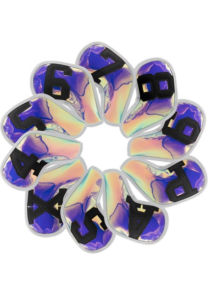 Golf Irons Headcover Club Kafa Kapağı Koruyucusu Siyah Numarası (Yurt Dışından)