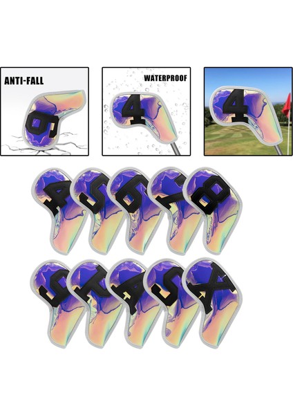 Golf Irons Headcover Club Kafa Kapağı Koruyucusu Siyah Numarası (Yurt Dışından) modelleri