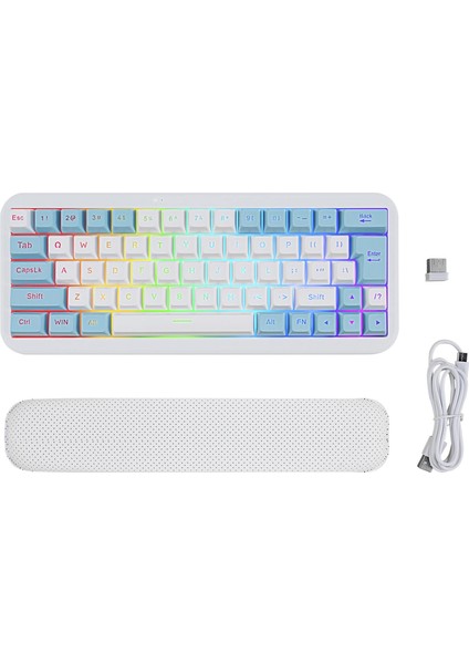 Magideal Rgb Kablosuz Mekanik Klavye Kiti 63 Kez USB Abs El Yedi Beyaz(Yurt Dışından)