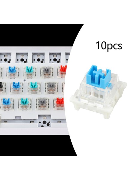 10PCS Mekanik Klavye Anahtarı Rgb LED Smd Oyun Klavye Başlangıç ​​toz Geçirmez Mavi