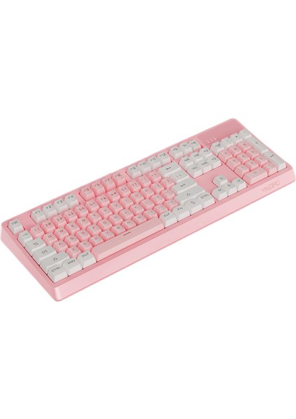 Mekanik Oyun Klavyesi Yüzen Beyaz Açık Pembe Beyaz