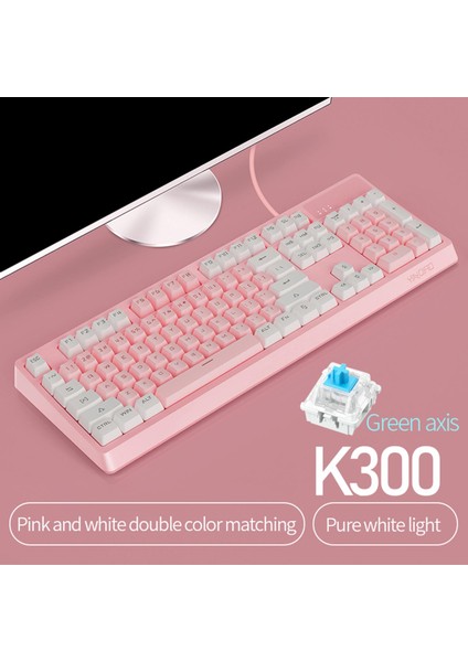 Mekanik Oyun Klavyesi Yüzen Beyaz Açık Pembe Beyaz modelleri