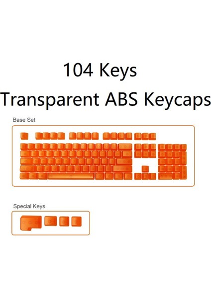 Dıy Şeffaf Key Kapaklar Mat Tedavi Arka Parçalı/klon Anahtarları Turuncu Şeffaf