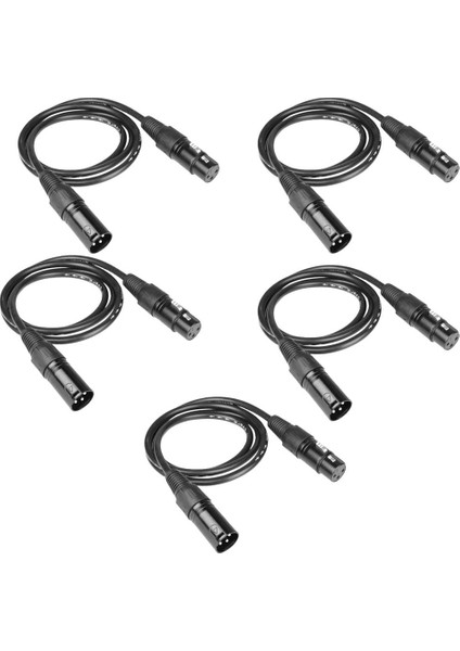 5 Paket Mikrofon Kablosu (Mıc Kablosu / Xlr Ila Xlr Kablosu) 0.6m(Yurt Dışından)