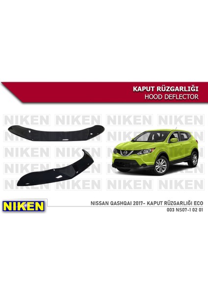 Nissan qashqai kaput rüzgarlığı koruyucu 2017+
