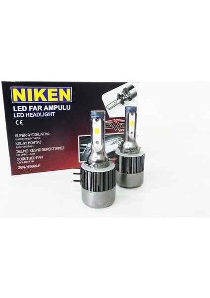 H15 LED Xenon Far Aydınlatma Seti Şimşek Etkili Niken Evo 8000LM