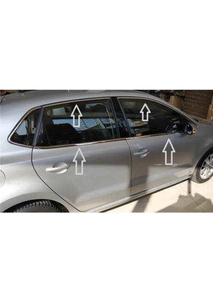 Vw Polo 6r 6c Cam Çerçevesi Kenar Çıtası Krom Tamtur 2009 / 2018