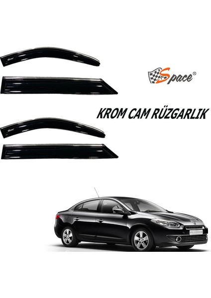 Renault Fluence Krom Cam Rüzgarlığı 1.2mm 2010 4'lü / CARU450