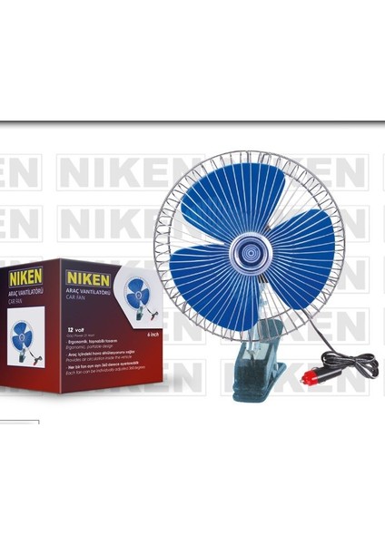 Araç Içi Vantilatör Mavi Mandallı 24V 6 Inç Niken