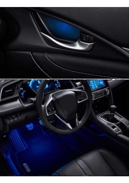 Honda civic fc5 uyumlu kapı iç ve ayak aydınlatma mavi