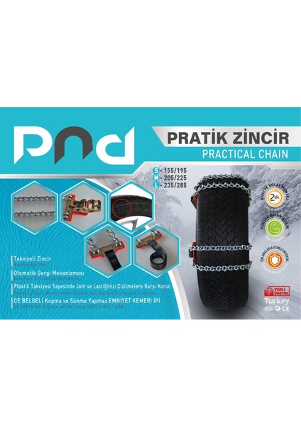 Sermatik patinaj kar zinciri pratik 205 / 225 M beden