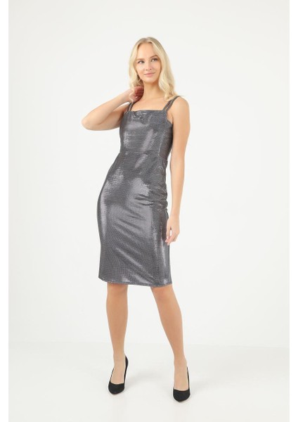 Ip Askı Düz Yaka Midi Boy Kalem Elbise fırsatları