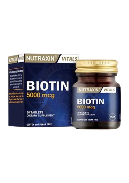 Biotin 5000 Mcg Takviye Edici Gıda 30 Tablet