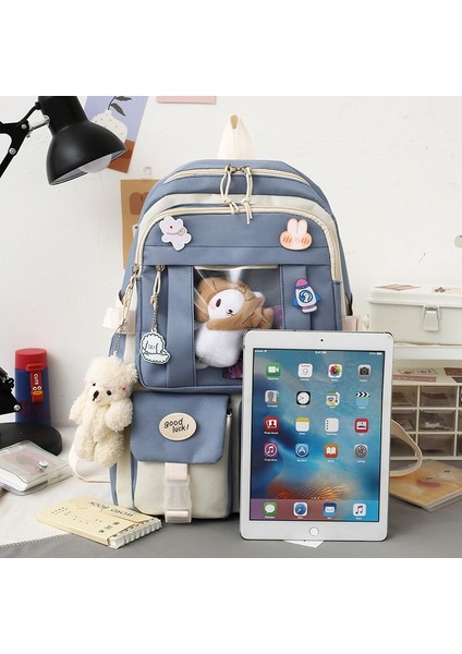 Lise Ortaokul Öğrenci Sırt Çantası Beş Parçalı Set (Yurt Dışından) modelleri