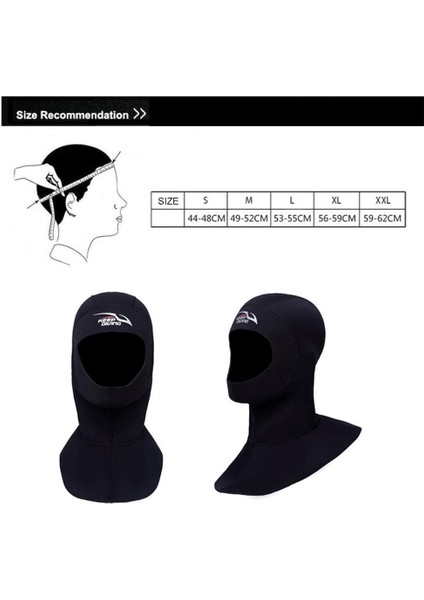 Termal Dalış Wetsuit Kaput 3mm Neopren Sörf Kayak Şapka Sualtı Siyah S (Yurt Dışından) modelleri