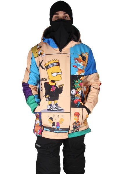 SS7934 Simpsonlar Erkek Snowboard ve Kayak Montu indirimleri