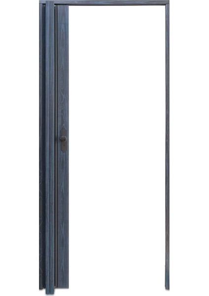 130 x 215 Antrasit Renk Camlı Pvc Akordiyon Katlanır Kapı - Frnakmodel-57