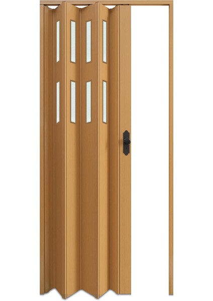 130 x 215 Meşe Renk Camlı Pvc Akordiyon Katlanır Kapı - Frnakmodel-59 modelleri