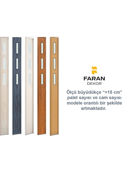 Faran Dekorasyon 72 x  215 Beyaz Renk Camlı Pvc Akordiyon Katlanır Kapı - Frnakmodel-73