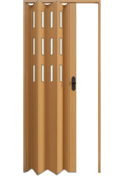 102 x 215 Meşe Renk Camlı Pvc Akordiyon Katlanır Kapı - Frnakmodel-84 modelleri
