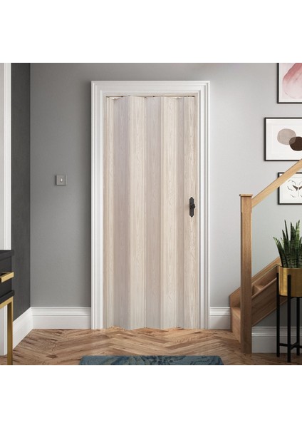 87 x 230 Akçaağaç Renk Camsız Pvc Akordiyon Katlanır Kapı - Frnakmodel-111
