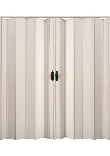 170 x 215 Beyaz Renk Camsız Çift Açılım Pvc Akordiyon Katlanır Kapı - Frnakmodel-148