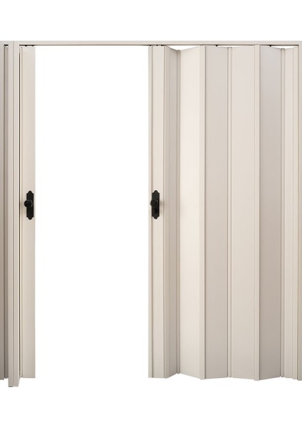170 x 215 Beyaz Renk Camsız Çift Açılım Pvc Akordiyon Katlanır Kapı - Frnakmodel-148