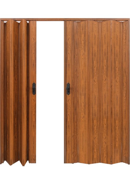 170 x 215 Ceviz Renk Camsız Çift Açılım Pvc Akordiyon Katlanır Kapı - Frnakmodel-150 modelleri
