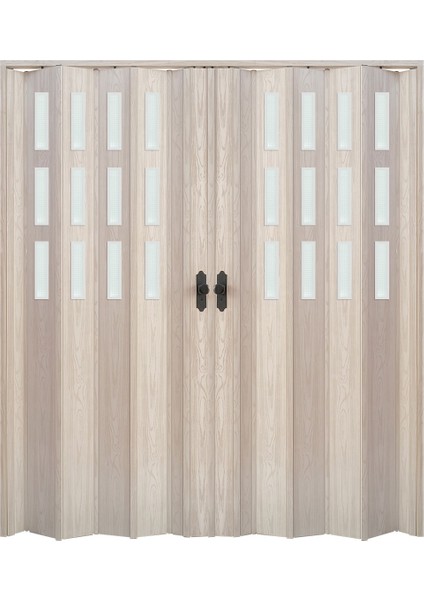 170 x 215 Akçaağaç Renk Camlı Çift Açılım Pvc Akordiyon Katlanır Kapı - Frnakmodel-151 fiyatları