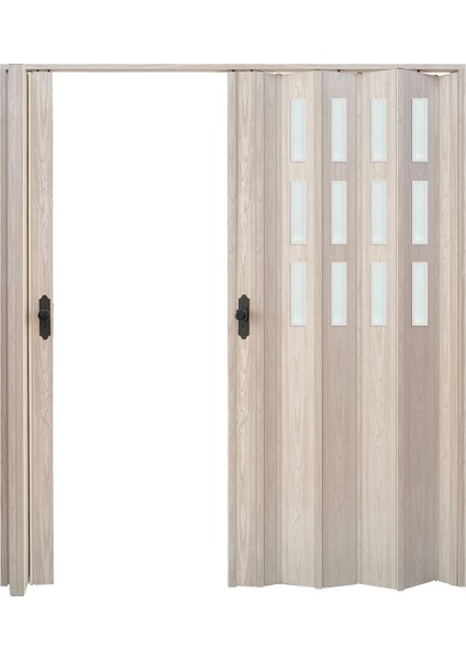 170 x 215 Akçaağaç Renk Camlı Çift Açılım Pvc Akordiyon Katlanır Kapı - Frnakmodel-151 fırsatları